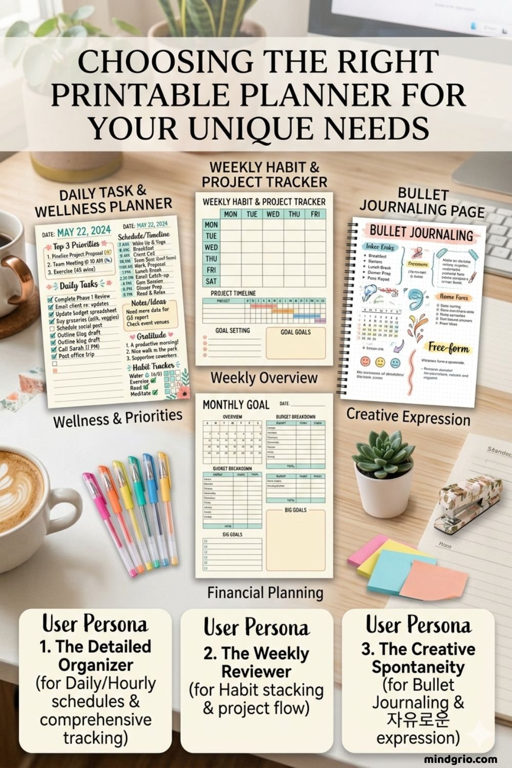 choosing the right printable planner based on needs