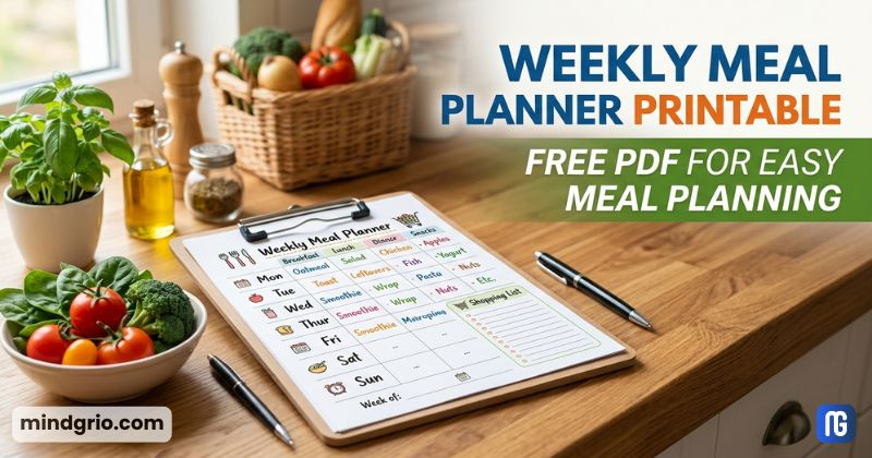 Weekly Meal Planner Printable – Free PDF for Easy Meal Planning